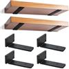 YFCVIP 4 Pezzi Staffe per Mensole Pesanti, Staffa Angolare Nascoste Galleggianti, Supporto da Appendere Alla Parete, Staffa a L con Viti per Scaffali (Nero, 15cm)