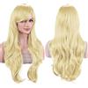 IMISSU 70 cm capelli lunghi acqua parrucche ondulate con frangia parrucca costume cosplay (Bionda)