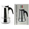 Generico Espresso Maker Caffettiera Moka Macchinetta Caffè 2 Tazze Acciaio Inox
