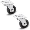 Ganter Normelemente | Ruote girevoli | 60 mm | 2 ruote | 100 kg | rivestimento in gomma | corpo ruota in polipropilene | alloggiamento in acciaio | GN 22870-60-G-L-ST