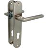 Amig - Maniglia su rosetta Mod. MAI RX - Per porte interne - Quadro 8 mm - Rosetta Ø52 mm in zamak - Alluminio - Finitura nichel spazzolato