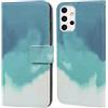 Bartern Cover per Samsung Galaxy A52 4G/5G/A52S 5G Libro,Protettiva Portafoglio con Slot per Schede e Chiusura Magnetica Custodie di Pelle Flip Folio Case per Samsung A52,Ciano Fumo