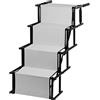 Cannoli Scala per cani pieghevole, scala per cani auto, rampa regolabile altezza 56-76 cm, per auto SUV camion, rampa per cani e auto, pieghevole, con 5 gradini (grigio chiaro)