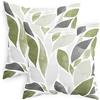CaliTime Confezione da 2 federe per cuscini in morbido pile, motivo dalia cadente, fiori e petali, decorative, per divano, letto, divano, casa colonica, 45 x 45 cm, verde salvia, grigio