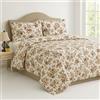 Corredocasa Completo Letto Lenzuola in Pile Coral Soffice Caldo Top QUALITA' Made in Italy- Set Sotto Sopra e Federe Fantasia Super Extra Morbido per un Caldo Inverno - Piazza e Mezza, Beige Fiorato