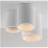 Kovalmax® Lampadario da soffitto 3 cilindri in gesso verniciabile supporto faretto gu10