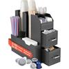 Avilia Portacapsule 9 Scomparti e 2 Cassetti - Fino a 60 Capsule e 20 Cialde - Porta cialde caffe - Salvaspazio, Multiuso, Pratico - 13,9x31x28,7cm - Ideale per Cucina, Ufficio o Soggiorno - Nero