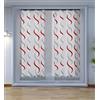 Home Tresor - Coppia Tende a Vetro Moderne per Interni Tendine a Onde Colorate per Finestra e Portafinestra Cucina Camera Salotto mod. Debora - Rosso, 70x150 cm