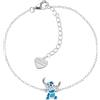 Disney Bracciale Lilo e Stitch in argento 925 per Bambine e Ragazze, Misura Regolabile fino a 18 cm, Braccialetti Bimba Smalto Multicolore