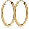NKlaus PAIO orecchini a cerchio 20mm argento 925 placcato oro spessore 1,8mm orecchini in argento 3091