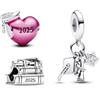 PHCLASY 2025 Graduation Cap Set Charms Compatibile con Bracciali e Collane Europei, Stagione di Laurea Per le Donne