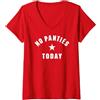 No Panties Today Retro Athletic Design S Donna NESSUN PANTALONCINO Maglietta con Collo a V