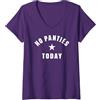 No Panties Today Retro Athletic Design S Donna NESSUN PANTALONCINO Maglietta con Collo a V