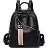 MEIWENMI Donna Borsa Zaino Elegante Zainetto Viaggio Borse a Tracolla Zaini PU Pelle Antifurto Zainetti Marca 55122 Nero