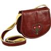 LederG`wand Borsa tradizionale da donna, Oktoberfest, in pelle bavarese, 15 x 13 cm, nero/rosso marino, chiusura a bottone, tracolla regolabile, Oltremare rosso