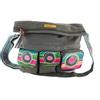 Macha BORSA in cotone e inserti in pelle con stampe colorate,Borsa a mano Borse a tracolla in cotone e pelle Per Donna Indian Ethnic, Boho, hippie, Grigio, Width: 34 cm Height: 22 cm. 33cm open flap