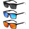 JM 3 Pack Retrò Occhiali da Sole Polarizzati per Uomo Donna Telaio Leggero Occhiali da Sole Protezione UV400 per La Guida Pesca Ciclismo
