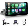 podofo Autoradio Android 13 1 DIN Senza fili Carplay Android Auto, Podofo 9 POLLICI Touch Screen 4G+64G Radio BT 5.0 FM/RDS GPS HiFi EQ WiFi Controllo del volante Telecamera posteriore