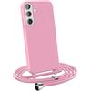 MyGadget Cover per Samsung Galaxy S25 - Custodia con Corda - Case con Cordino Opaca Antiurto | Bumper con Laccio | Tracolla - Practical Stylish - Rosa