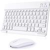 Nsyee Set Tastiera e Mouse Wireless, Tastiera Bluetooth Tablet Portatile Sottile Ricaricabile Universale per iPad/Tablet/PC/iOS/Android/Windows/Samsung Tab/Lenovo, Layout Italiano, Bianco