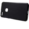 compatibile per HUAWEI P10 LITE (WAS-LX1 WAS-LX1A) Copertura Custodia Cover Case Soft Slim Gel Silicone Morbida TPU + Pellicola Vetro TEMPERATO 9H Antiurto (nero)
