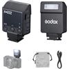 Godox IM22 Mini flash per fotocamera, tempo di riciclo 3s, tempo di flash 440 piena potenza batteria al litio integrata per Fuji, per Canon, per Nikon, per Sony, per fotocamera Olympus (iM22)
