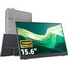 cocopar Monitor Portatile 15.6 Pollici Migliorato Viaggio 1080P con Altoparlante, Standard HDMI USB-C Monitor Esterno per Laptop MacBook Surface PC Xbox PS5 con supporto integrato e VESA Montabile