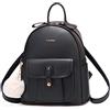NICOLE & DORIS Zaino da Donna alla Moda Zaino Piccolo Zainetto Carino Ragazza Zaino Mini Pelle PU Borsa a Zainetto Elegante Zainetti Antifurto Zaini da Viaggiol Giorno Nero