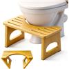 RayLove Sgabello fisiologico in legno, sgabello WC pieghevole in legno, sgabello a forma di C resistente a 35 gradi (colore legno)