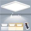 LEZOE Plafoniera LED con rilevatore di movimento, LED Radar lampada Sesor 24W 2400LM dimmerabile, sensore 3000K/4000K/6500K IP54 per bagno, garage, scale, cantina, corridoio, balcone 30x30x2,5 cm