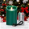 Koelaa Candele Ricaricabili, Candela LED Verde, Candele LED Fiamma Oscillante, Candele LED con Telecomando, Candele Ricaricabili con Timer, Candele per Natale Decoration-7.5 * 12.5cm