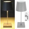 Cepewa - Lampada da tavolo LED | grigio 17 LED 8,5x26 cm ABS PS | Funzione Touch alimentata a batteria, luce bianca calda | 3 livelli di luminosità 25 Lumen (1x Lampada da tavolo grigia 26 cm a