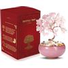 WEILAOK Albero della Vita di Quarzo Rosa, Pietre Chakra Oggetti, Soprammobile Portafortuna, Feng Shui Pietre e Cristalli, Meditazione Reiki Oggetti per Decorazione della Casa Regali di Compleanno