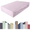 Edda Lux Premium - Lenzuolo con Angoli per materassi con altezza da 20 a 40 cm, 90 x 200/220 cm, 100 x 200/220 cm, 95% Cotone 5% Elastan, OEKO-Tex, in Jersey, colore: Lavanda