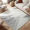 ASIinnsy Tappeto Salotto Pelo Corto Moderno Tappeto Camera da Letto Morbido Grande Tappeto Soggiorno Antiscivolo Tappeti Salotto Moderni (Geometrico Grigio Bianco, 80 x 120 cm)