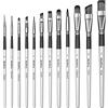Nicpro 12 Pezzi Pennelli per Dipingere,Set Pennelli Pittura in Nylon Art, Pennello Fine Pittura per Artisti Adulti Vernici Acriliche, Acquerelli, Acquerello, Oli e Guachi