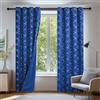 Deconovo Tende Oscuranti per Interni, Tende Isolate, Adatte a Camere da Letto, Soggiorni, con Occhielli, Motivo a Linee, 2 Pezzi, 140x245 CM, Blu Reale
