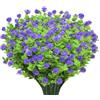 AIOR 10 Pezzi Fiori Artificiali, Fiori Finti Piante Finte Artificiale Arbusti per Interno Esterno, Decorazione per Balcone, Casa, Vaso, Ufficio, Giardino, Patio, Cortile (viola)