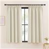 KGORGE Tenda Corta per Finestra Salotto Tende Termiche Isolanti per Interni Curtains Beige Chiaro con Fettuccia Oscuranti per Cucina 2 Pezzi L 140 x A 145 CM