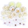 GUOSIYAO Teste Di Fiori Artificiali Fiori Finti Per Decorazioni Fiori Di Stoffa Fiori Artificiali Decorativi Decorativi Per La Casa Di Nozze Ghirlanda Scrapbooking Artigianato 20Pcs (Bianco)