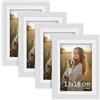 Anhow Set di 4 Cornice 13x18 cm (5 x 7 Pollici), Cornice Foto 13x18cm con Passepartout per Foto 10x15 cm Cornici Portafoto per la Decorazione - Bianco / 13x18 cm (5 x 7 Pollici)