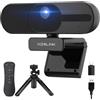 VIZOLINK V21 4K Webcam, Ultra HD Webcam con Microfono, Altoparlante, Telecomando, Autofocus, Zoom, 112° View, Plug&Play, Microfono Riduzione Rumore, per Conferenze, Videochiamata, Streaming