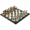 GiftHome Set di scacchi in metallo per adulti mitologici di medie dimensioni Pegasus in rame antico, pezzi fatti a mano, scacchiera in legno con design in marmo king size 3,35 cm