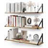 CASSA HOME DECOR CASSA ZENO Mensole a Sospensione da Parete Set di 3, 80cm x 20cm Libreria per Camera da Letto, Soggiorno, Ufficio, Bagno, Cucina Rustico in Legno con Staffa in Metallo (Naturale)
