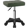 FURWOO Rettangolo Sgabello Rolling con Ruote Altezza Regolabile Sgabello girevole Sedia per Spa Salon Massaggio Verde