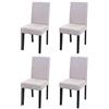 Mendler Set 4x sedie Littau tessuto soggiorno cucina sala da pranzo 43x56x90cm avorio beige piedi scuri