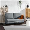 [en.casa] Divano Letto Estensibile Letto a Scomparsa 1 Piazza e Mezza 120 x 186 cm Letto per Ospiti con 2 Cuscini Schienali Posti di Seduta per 2 Persone Sofa Imbottita - Grigio Scuro