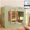 smartwood Letto a Castello per Bambini 80x190 - Verde - Scala Sinistra - Letto Bambino per Ragazzi & Ragazze con Rete a Doghe & Sponda - Mimi BL - Portata Massima 230 kg