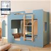 smartwood Letto a Castello per Bambini 80x190 - Blu - Scala Destra - Letto Bambino per Ragazzi & Ragazze con Rete a Doghe & Sponda - Mimi BP - Portata Massima 230 kg