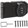 Cyrmiug - Serratura di sicurezza a combinazione a 3 cifre, per porte piccole, armadi, fienili, bagno, esterni (7,6 cm, nero)